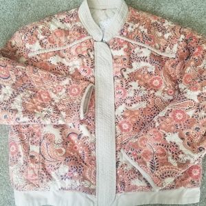 Free People Women's Paisly Bomber Jacket
